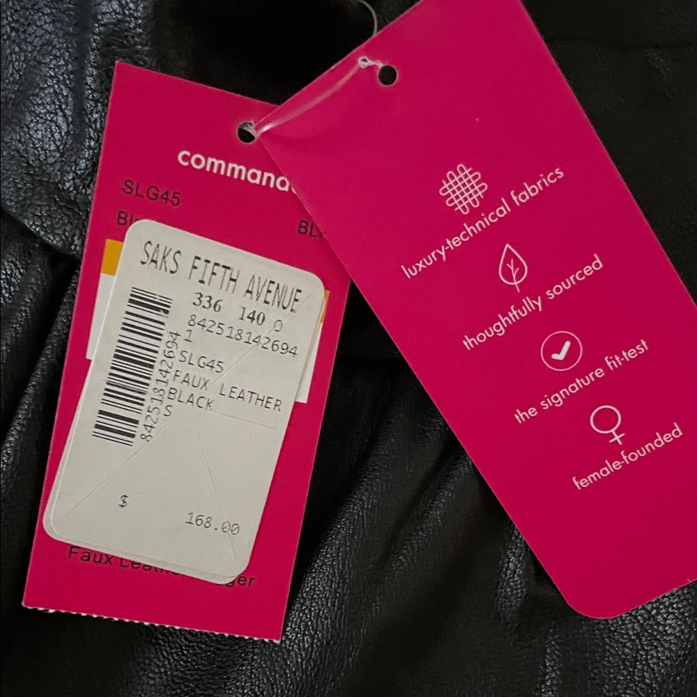 Commando - Black Faux Leather Joggers New with Tags in a Size Small